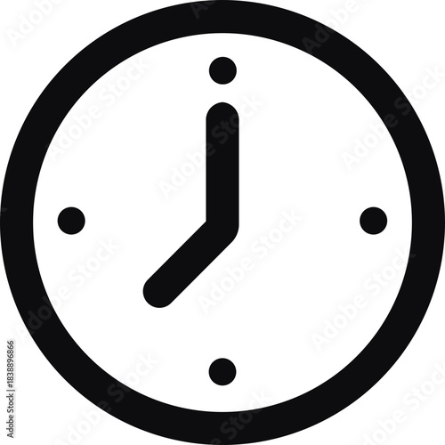 Simple Minimal Round Clock Icon