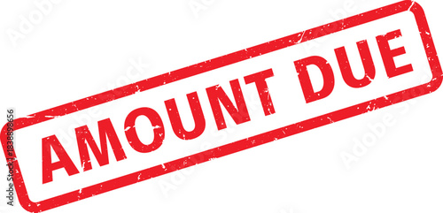Red Amount Due Rubber Stamp Illustration on White Background Financial Reminder
