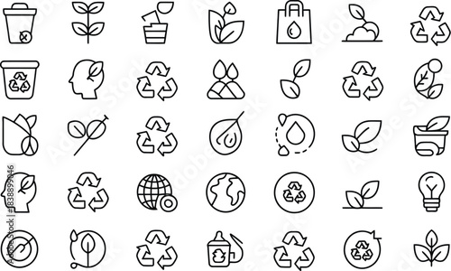 42 Environmental & Sustainability Line Icons