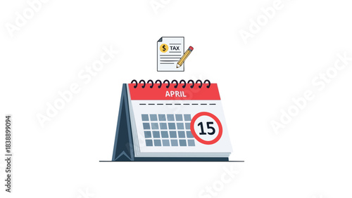 Essential tax filing deadline reminder graphic on an April 15th calendar page
