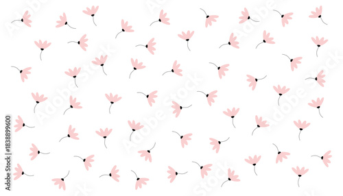 Floral seamless background. cute seamless pattern with scattered flowers. simple flowers print. textiles, wallpapers, print, gift wrap, book covers. vector illustration