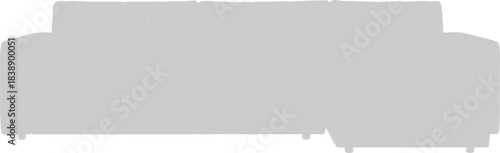 The image features a light gray sectional sofa with an integrated chaise lounge, set against a neutral background that enhances its modern aesthetic.