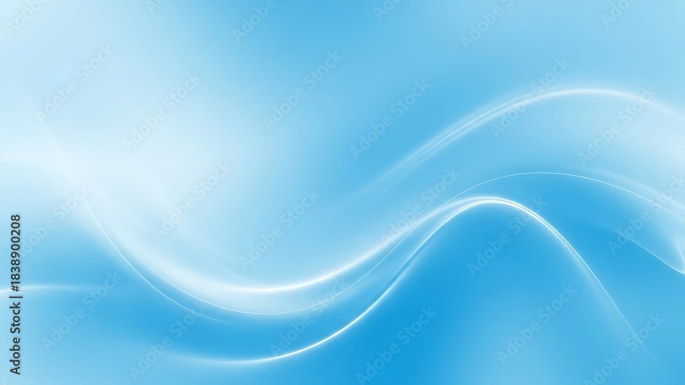 Fototapeta premium Abstract Blue Background with Glowing White Wavy Lines and Smooth Gradients
