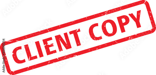 Red Client Copy Rubber Stamp Illustration on White Background Business Document Verification Mark