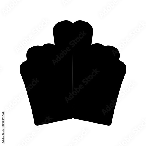 Strong united fists black silhouette of power and protest