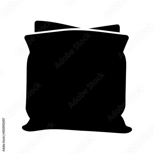 Sack or bag full of goods silhouette icon on white background