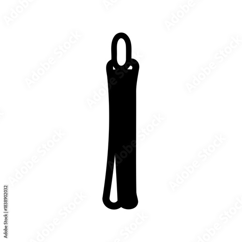 Minimalist black hair clip icon for beauty and fashion design