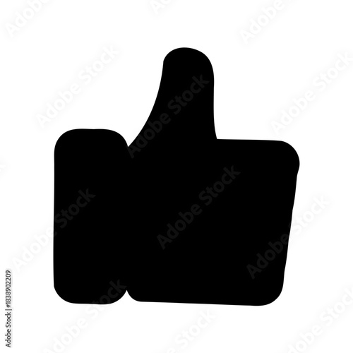 Black silhouette of a hand making a thumbs-up gesture icon