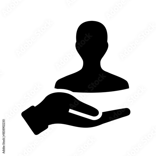 Customer care and support icon; human resource assistance