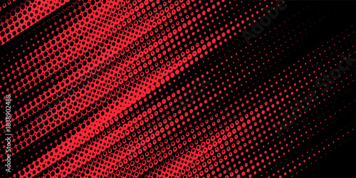 Halftone dots red and blue color pattern gradient grunge texture background. Dot pop art comic sport style vector