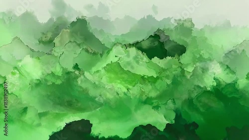 Green watercolor landscape wash with soft gradient, nature theme and eco design backdrop