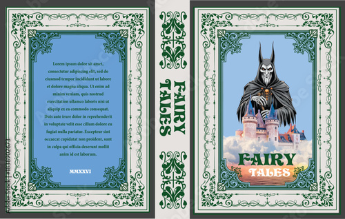 054-17-Book cover presenting a dark fantasy story with a villainous sorcerer and castle