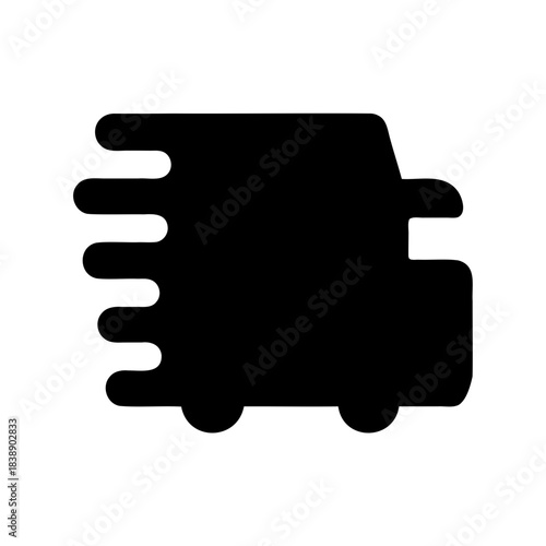 Fast delivery truck icon symbol for express shipping service