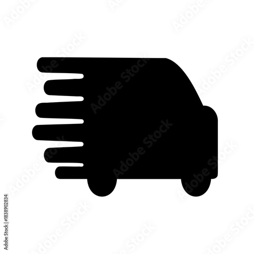 Speedy delivery van icon representing fast transport service