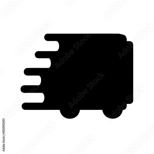 Fast delivery van icon silhouette showing quick transport