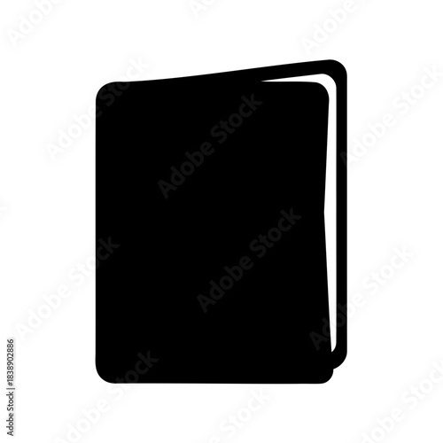 Minimalist black book icon for reading and study concept