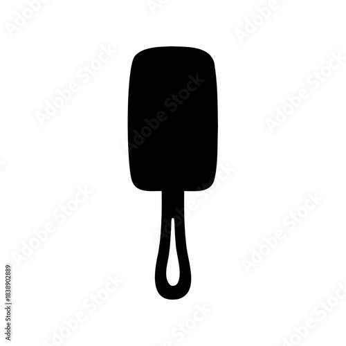 Black silhouette of a cooking spatula, kitchen utensil icon