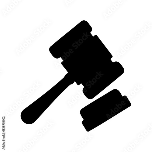 Court gavel and block icon representing judgment and legal