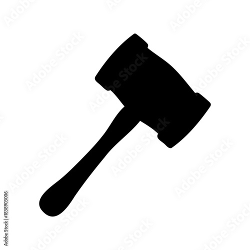 Gavel silhouette icon for justice and auction concepts