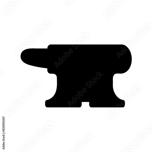 Classic black silhouette of a heavy metal anvil tool icon