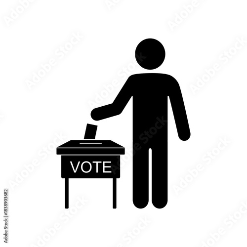 Voter icon, People and Vote box icon, Election vote concept. Flat vector illustration design