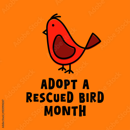 Adopt a Rescued Bird Month. January. Cute bird.
