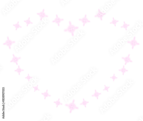 Pink glowing heart frame design