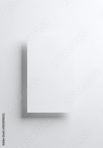 Blank White Paper Floating with Subtle Shadow on Clean Background