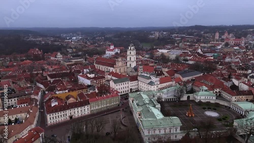 Wallpaper Mural Aerial view of Vilnius in Lithuania during a cloudy winter day showing the old Eastern European architecture. Torontodigital.ca