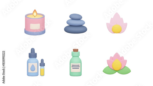 Zen Still Life Candle, Stones, and Lotus for Relaxation and Wellness