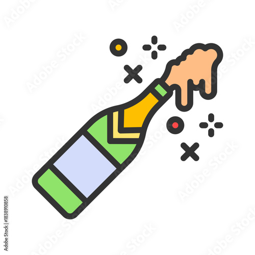 Champagne icon vector image. Suitable for mobile apps, web apps and print media.