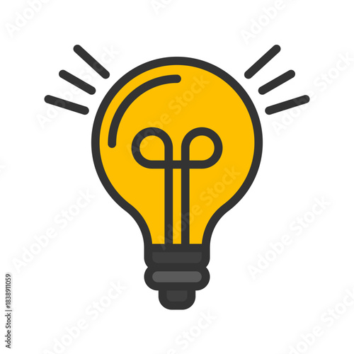 Light Bulb icon vector image. Suitable for mobile apps, web apps and print media.