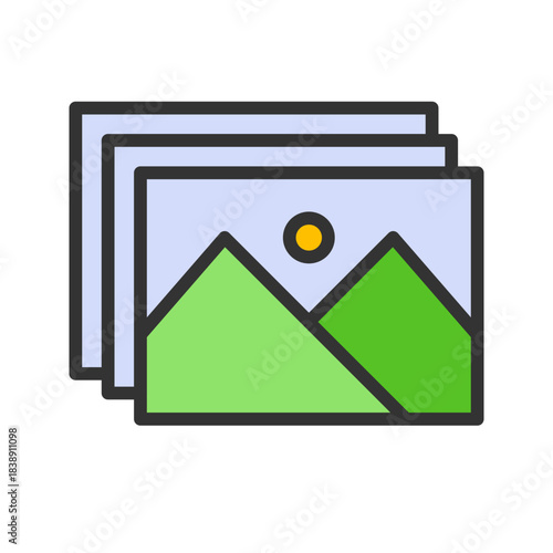 Photo icon vector image. Suitable for mobile apps, web apps and print media.