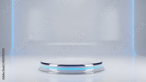 Tech-Inspired Minimal Display with Neon Highlights