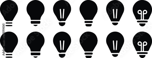 black light bulb icons set vector design illustration collection