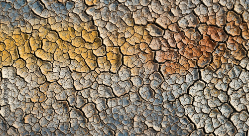 Arid Earth Cracks Vibrant Texture