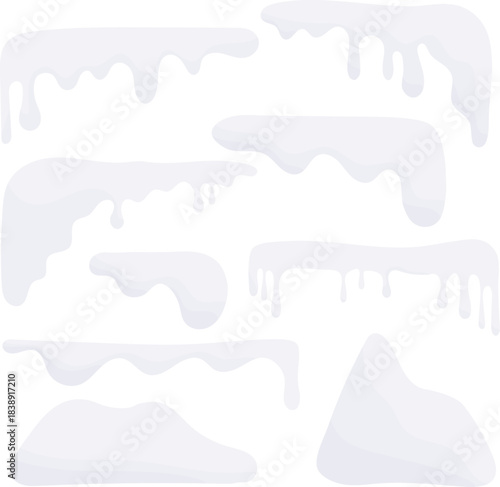 Snow caps and snowdrifts set