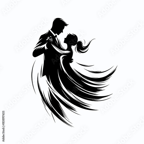 Father and daughter dance silhouette