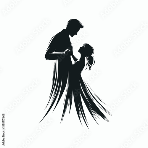 Father and daughter dance silhouette