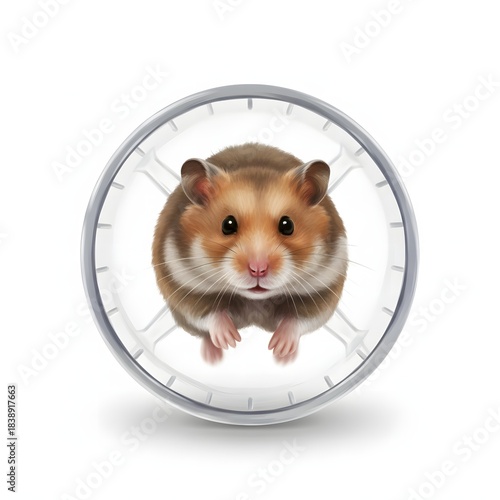 Hamster Running in a Clear Wheel