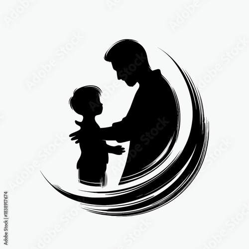 Father teaching silhouette