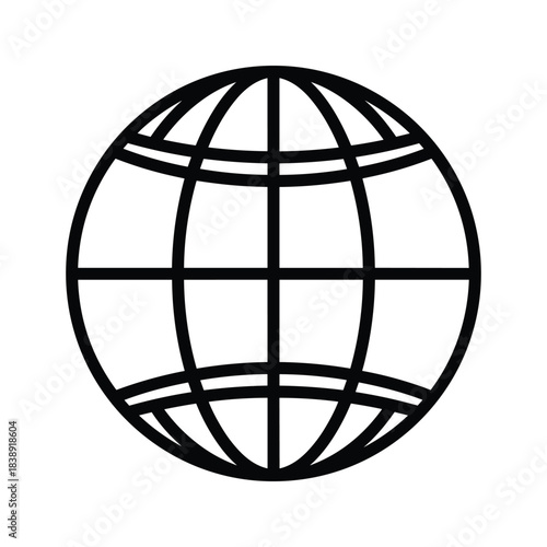 Globe icon isolated on representing global connectivity and communication
