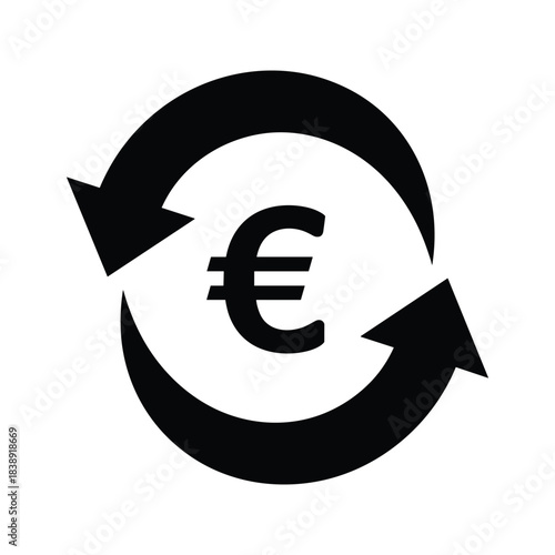 Euro currency exchange icon isolated on, symbol of money conversion