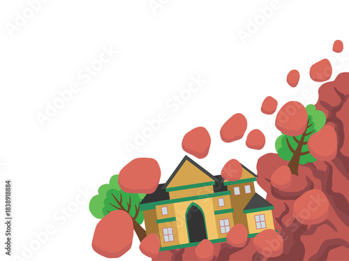 Rockslides Natural Disaster Illustration
