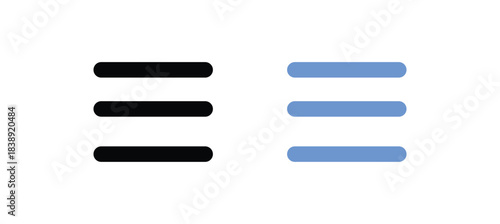 menu icon set. Navigation bar with three horizontal bars, squares, dots and ellipsis. Template navigation, Icon, dropdown button web symbol. Vector illustration