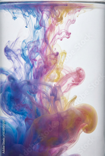 Abstract Soft Colorful Ink Splash in Water Background