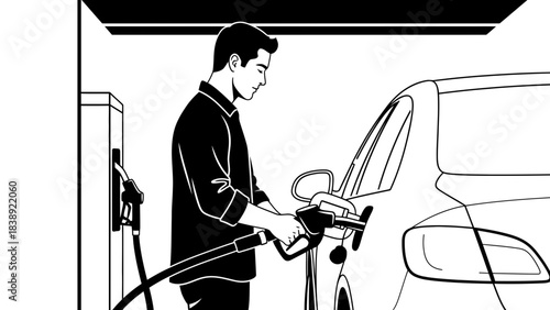 silhouette of a man in a car