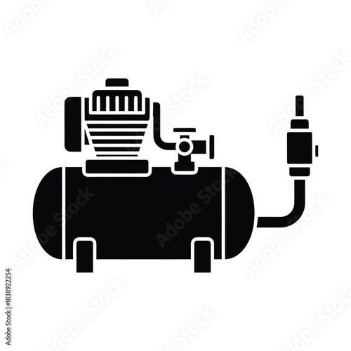 Air Compressor Vector Icon Silhouette illustration