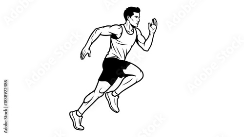silhouette of a man in a run