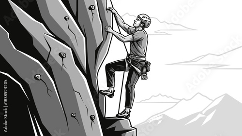 climber on the top of mountain
